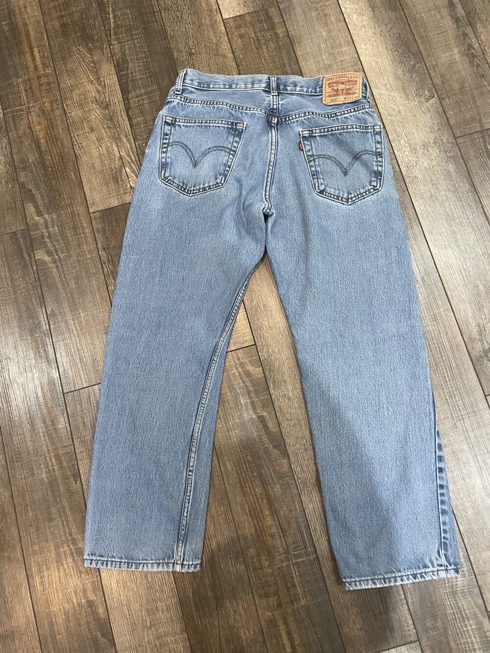 Vintage Y2K Levi's 505 Regular Fit Straight Leg Blue Jeans 34 x 30 Work Dad 2006